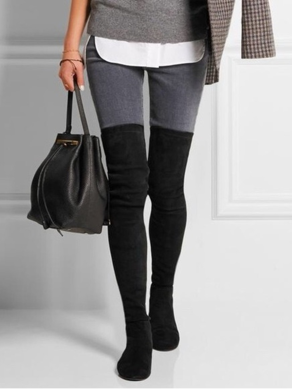 Isabel Marant “Brenna” Over-the-Knee Black Suede Boots